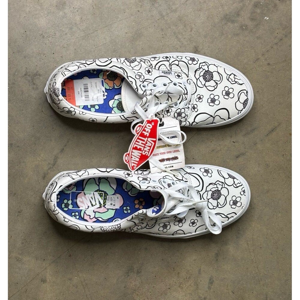 Brand New Vans Color U Floral White Shoes Canvas Mens Size 10 Create Your Color